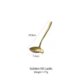 Goldene Ölkelle aus hochwertigem Edelstahl mit langem Griff und praktischem Ausgießer - Öllöffel / Gold