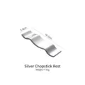 Minimalist modern silver 304 stainless steel wavy chopstick rest and spoon holder stand - Silver