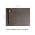 Dark brown Nordic faux leather placemat with textured finish measuring 42.8x30cm - 42.8x30cm / Dark Brown