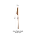 Retro rose gold 304 stainless steel dinner knife with elegant slim handle design - Rose Gold Dinner Knife