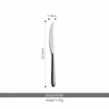 Vintage matte stainless steel steak knife with precise 22.5cm length measurement - Steak Knife