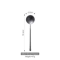 Silver stainless steel long-handled dessert spoon for mixing, 18.3cm total length - Dessert Spoon / 18.3x4.4cm / Silver