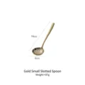 Goldener Edelstahl Schaumlöffel mit Hammerschlag-Textur für Hot Pot, 19cm Länge - Kleines Sieb / Silber