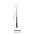 Elegant vintage stainless steel dinner knife with matte silver finish 22.5cm length - Dinner Knife (JOMU)