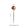 Rose gold stainless steel dinner spoon with mirror finish, 21.7cm long handle tool - Dinner Spoon