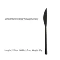 Elegant vintage black 304 stainless steel dinner knife for steak 22.7cm long SKU - Dinner Knife
