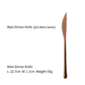 Elegant retro rose gold 304 stainless steel dinner knife with a textured matte finish - Dinner Knife