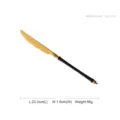 Elegant black and gold stainless steel steak knife featuring a bamboo series handle design - Dinner Knife