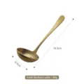 Professional 304 stainless steel gold hot pot slotted spoon with 19.3cm long handle - Slotted Spoon / Gold