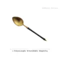 Elegant black gold stainless steel main spoon with a unique bamboo-style handle design - Black Gold Bamboo Style (807 Matte Black Gold) / Dinner Spoon