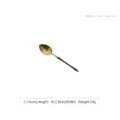 Bamboo handle design tea spoon with matte gold finish and black handle, stainless steel - Black Gold Bamboo Style (807 Matte Black Gold) / Tea Spoon