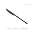 Black 304 stainless steel main knife with bamboo-inspired handle and mirror finish - Dinner Knife / Mirror Black