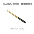 304 Stainless steel black and gold chopsticks with bamboo design pattern, 23.5cm length - Chopsticks