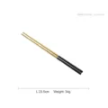 Premium black and gold bamboo-style stainless steel chopsticks, 23.5cm long variant - Black Gold Bamboo Style (807 Matte Black Gold) / Chopsticks
