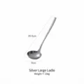 Große Schöpfkelle aus 304 Edelstahl, Silber mit gehimmeltem Griff, 29,5 cm Länge - Großer Suppenlöffel / Silber