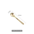 Vintage gold 304 stainless steel coffee spoon with 12.6cm length and 18g weight - Coffee Spoon / Gold