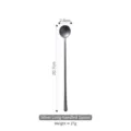 Silver long handle stainless steel stirring spoon, 20.7cm length, weight 27g. - Long Handle Spoon / 20.7x2.8cm / Silver