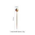 Mirror rose gold 304 stainless steel long handle spoon, 19.7cm length, 31g weight - Long Handle Spoon