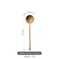 Japanese style 304 stainless steel golden long handle stirring spoon - Dessert Spoon / 18.3x4.4cm / Gold