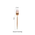 Mirror finish rose gold 304 stainless steel dessert fork measuring 18cm in length - Dessert Fork