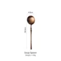 Elegant vintage rose gold 304 stainless steel soup spoon, 18.5cm length, 60g weight - Rose Gold Soup Spoon