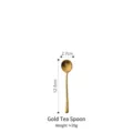Golden 304 stainless steel long handle tea spoon with vintage finish, 12.5cm length - Tea Spoon / 12.5x2.7cm / Gold