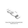 Wave-shaped stainless steel chopstick rest with polished silver finish for dining table - Polished Silver