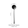 Matte black stainless steel long handle spoon, 20.9cm length, minimalist modern design - Dinner Spoon / 20.9x4.9cm / Black