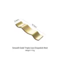 Elegant glossy gold wavy stainless steel chopstick rest and spoon holder for table - Polished Gold