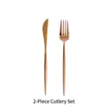 Elegant 2-piece rose gold 304 stainless steel cutlery set featuring a dinner knife and fork - Cutlery