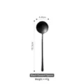 Matte black 304 stainless steel long handle dessert spoon, 18.3cm length and 4.4cm head - Dessert Spoon / 18.3x4.4cm / Black