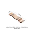 Rose gold stainless steel chopstick rest with wavy design and polished finish - Smooth Rose Gold