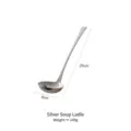 Premium silver long handle stainless steel soup ladle with 29cm length for kitchen - Soup Spoon / Silver