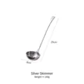 Silver 304 stainless steel long handle slotted spoon for hot pot, 29cm length and 8cm width - Slotted Spoon / Silver