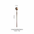 Elegant rose gold stainless steel long-handled spoon with size and weight details - Rose Gold Long Handle Spoon