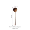 Rose gold stainless steel long handle dessert spoon 18.3cm length for stirring soup - Dessert Spoon / 18.3x4.4cm / Rose Gold