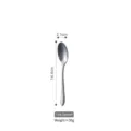 Vintage matte stainless steel tea spoon with precise size and weight measurements - Tea Spoon