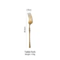 Matte gold 304 stainless steel dinner fork with slim handle design, 20.5cm long variant - Dinner Fork / Matte Gold