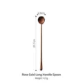 Rose gold 304 stainless steel long handle stirring spoon with size specifications - Long Handle Spoon / 20.7x2.8cm / Rose Gold