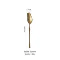 Matte gold stainless steel dinner spoon with slim handle, 20.3cm length measurement - Dinner Spoon / Matte Gold