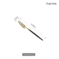 Black and gold stainless steel fruit fork 13.6cm elegant dessert cutlery for home use - Fruit Fork