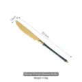 Emerald green and gold 304 stainless steel dinner knife with dimensions and weight - Dinner Knife