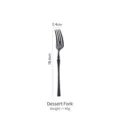 Black brushed 304 stainless steel dessert fork with 18.4cm length and 40g weight - Dessert Fork