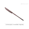 Elegant rose gold bamboo design dinner knife made of 304 stainless steel, 23.3cm long - Mirror Finish Dinner Knife / 23.3x1.6cm