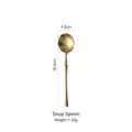 Matte gold stainless steel soup spoon with dimensions 18.5cm by 4.8cm - Soup Spoon / Matte Gold