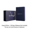 Elegant dark blue gift box and matching gift bag set, perfect for 20-piece cutlery storage - Empty Gift Box with Bag