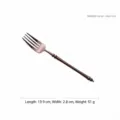 Rose gold mirror finish stainless steel main dinner fork with bamboo handle design - Mirror Finish Dinner Fork / 19.9x2.8cm