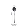 Elegant matte black brushed 304 stainless steel soup spoon for modern table setting - Soup Spoon