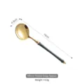 Gold stainless steel soup spoon with elegant emerald green handle - Soup Spoon
