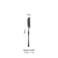Elegant matte black 304 stainless steel butter knife, 16cm length, weighs 26g - Butter Knife